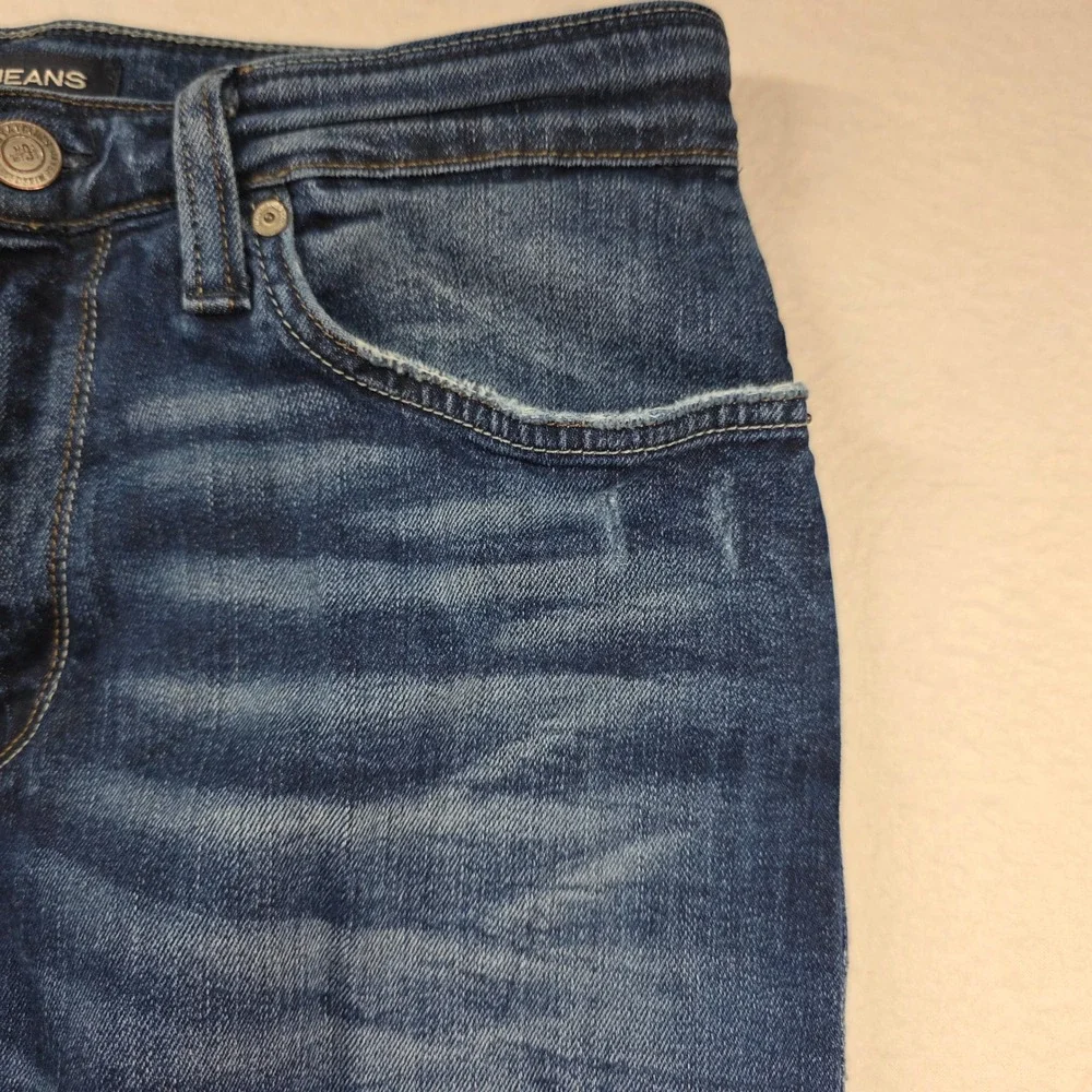 Mavi Jeans Denim Men 32x32 Blue Slim Straight Medium Wash Whiskered Stretch